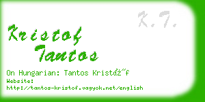 kristof tantos business card